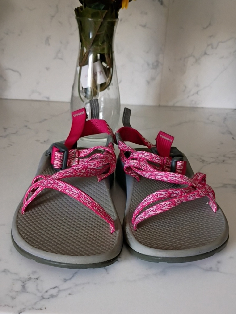 Chaco Kids Outdoor Sandals in Pink and Gray